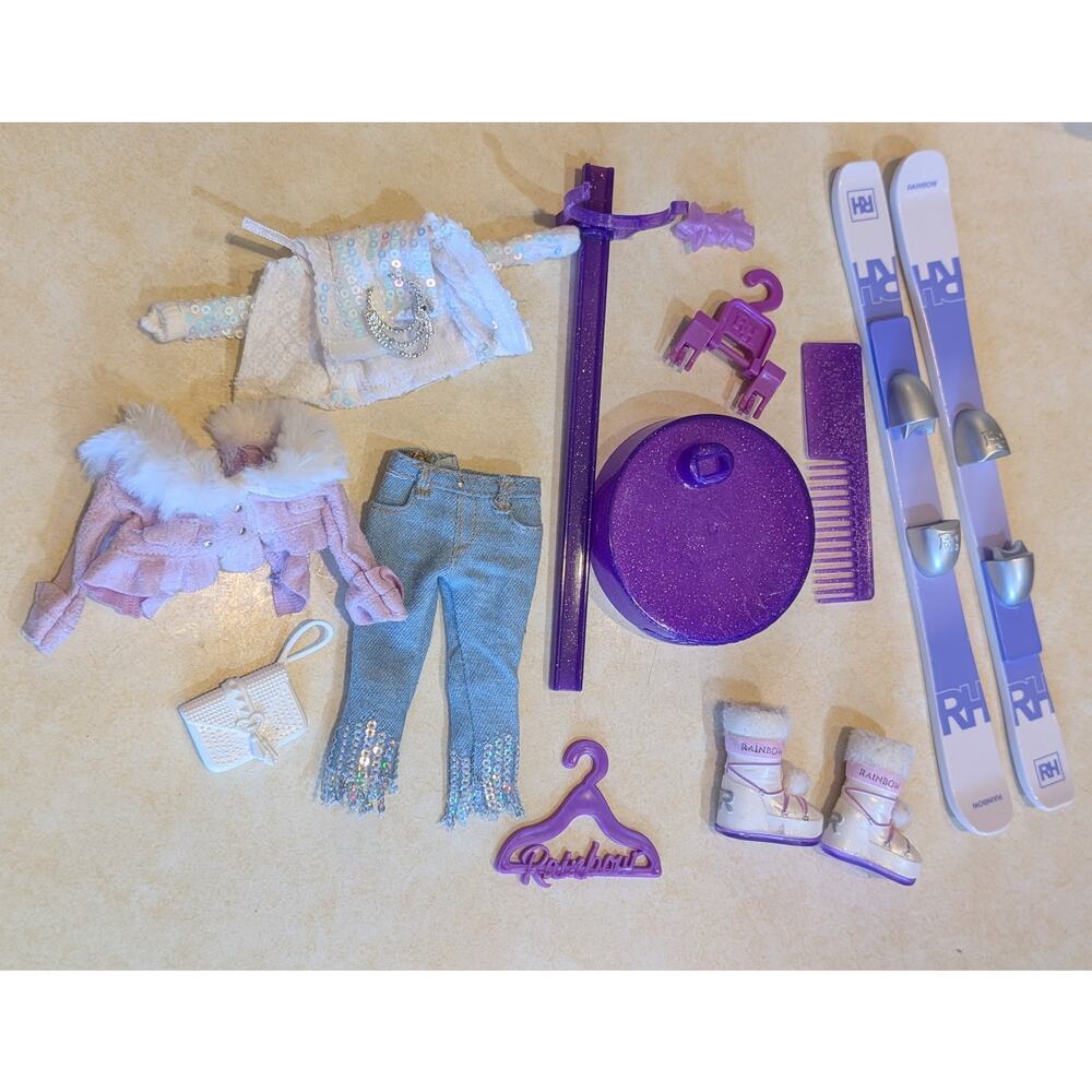 Violet Willow Winter Break Rainbow High Doll Outfit Skis - Clothing Only